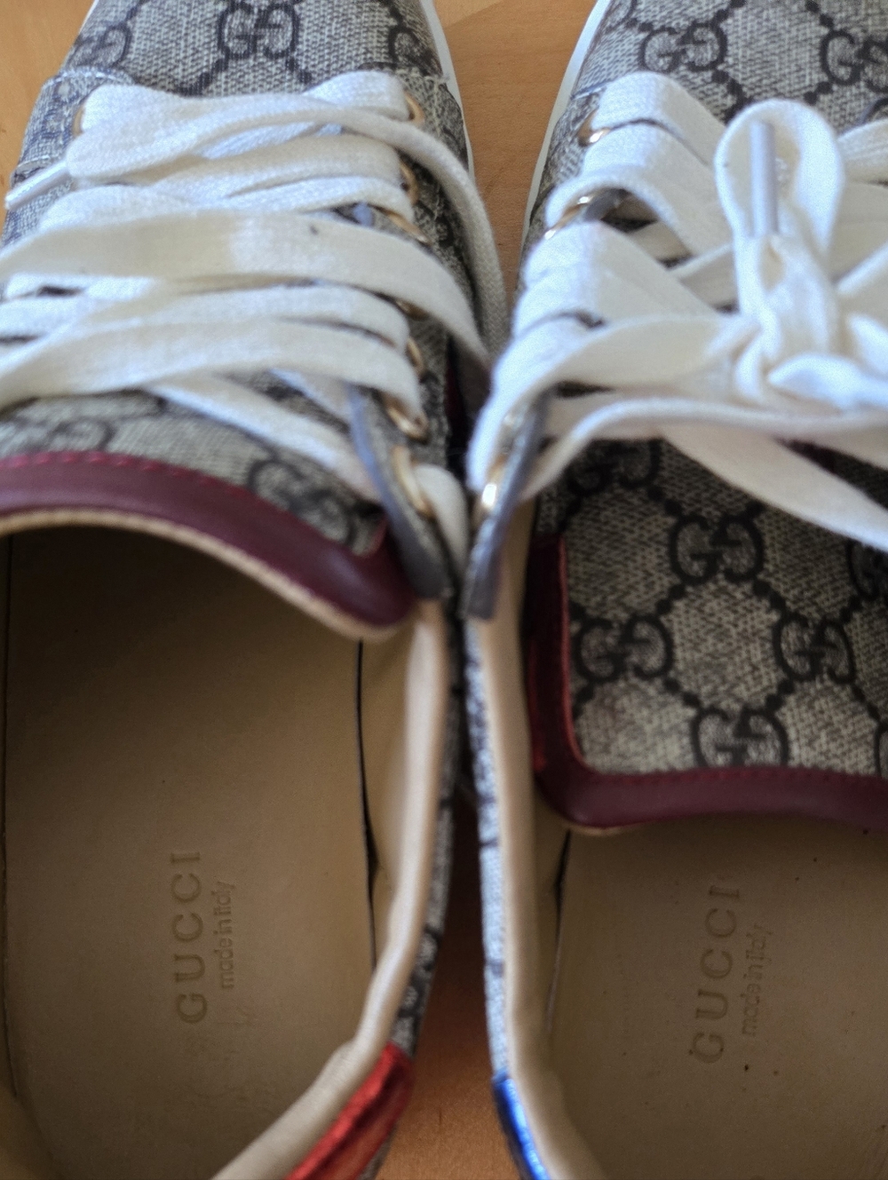 Gucci Ace Women's GG Supreme Canvas Beige Blue/Red EUR 38 G, US 7.5 - Picture 12 of 15